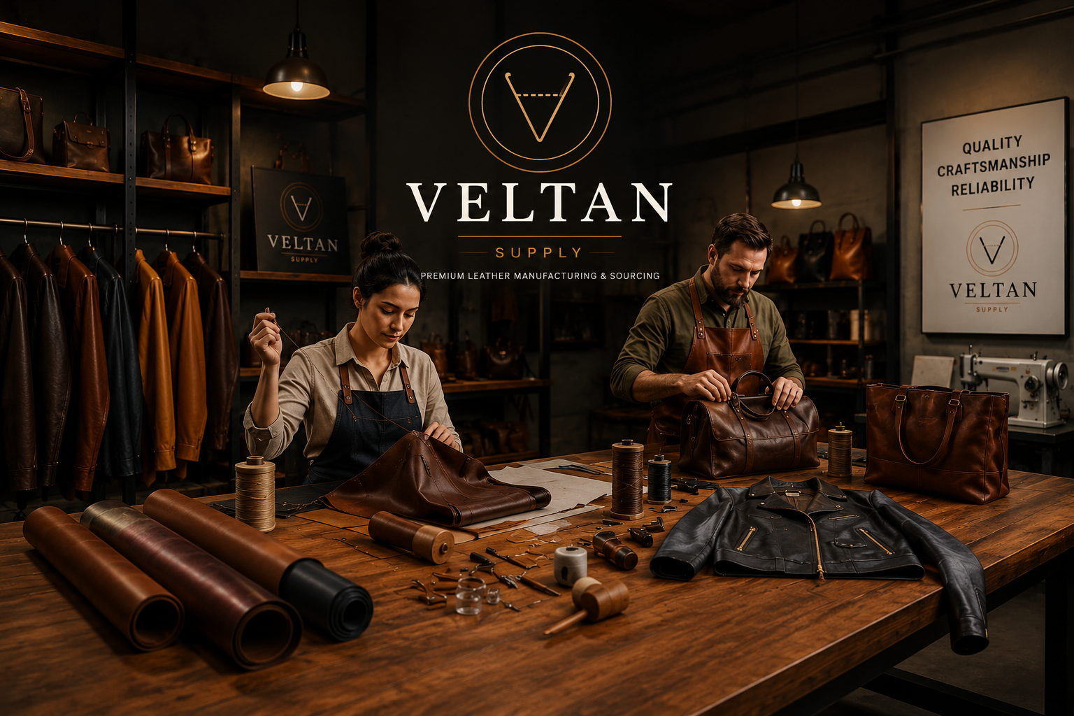 Premium leather manufacturing and sourcing workshop