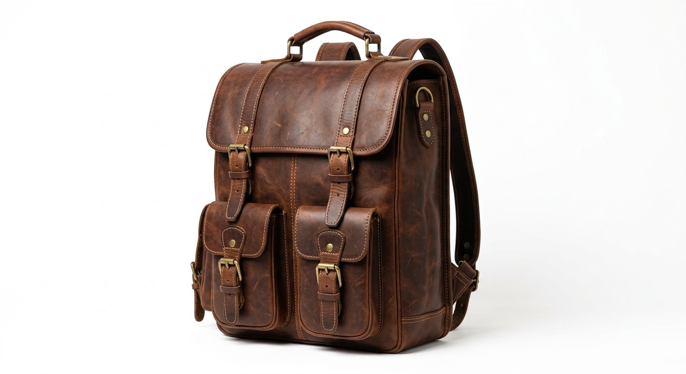 Premium leather backpack